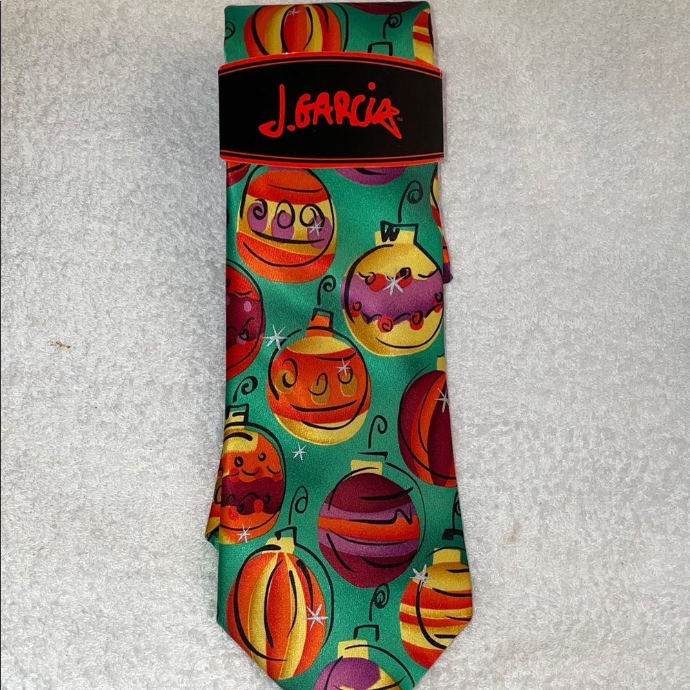 J. Garcia Colorful Ornament Design Tie